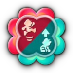 Badge Grand saut flottant + Grand saut accroupi